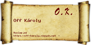 Off Károly névjegykártya